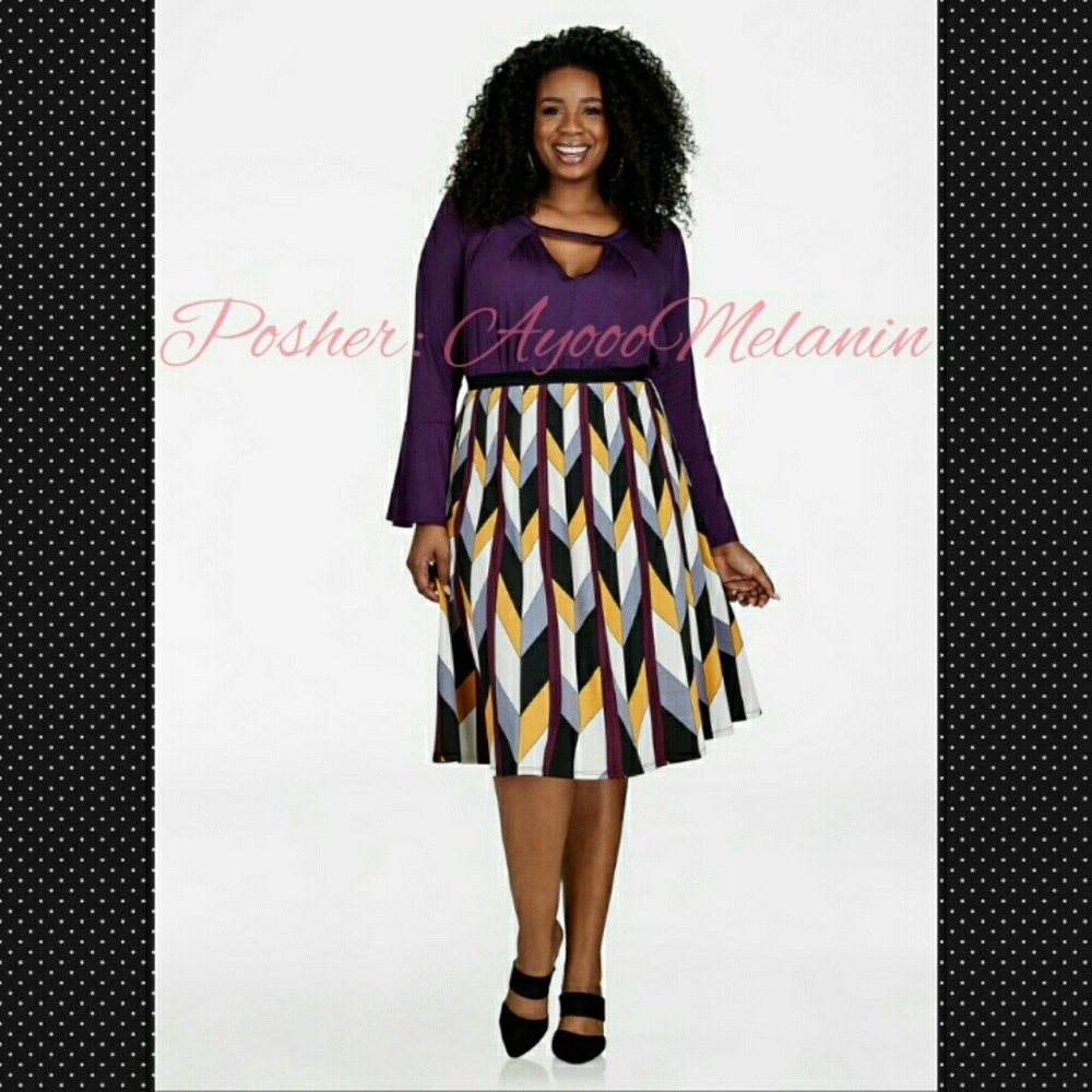 ashley Stewart Chevron Skirt (2X)